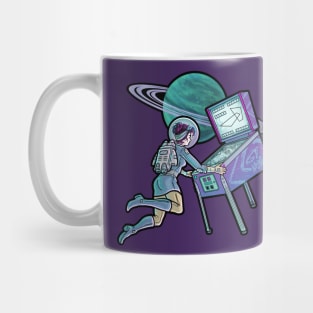 SpaceGirl Pinball - Retro Astronaut Gamer Girl Mug